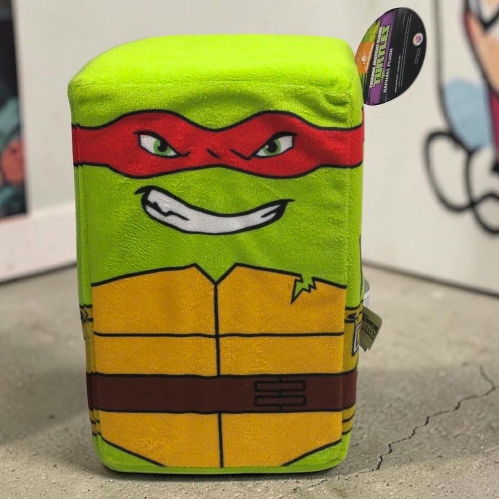 NWT Nickelodeon TMNT Raphael Plush Square Block Pillow 9" 2016 Viacom‎ Toy Nanco